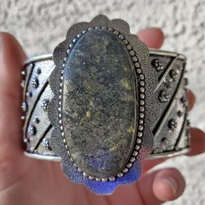 New Huge Marcasite Silver Cuff Bracelet.